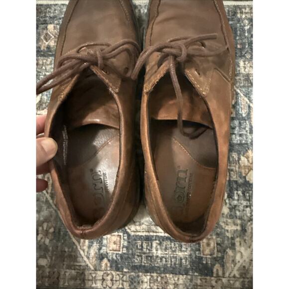 Born Linden Mens Size 10.5 Brown Leather M9355 Oxfords Loafers Distressed Walnut - Picture 6 of 9